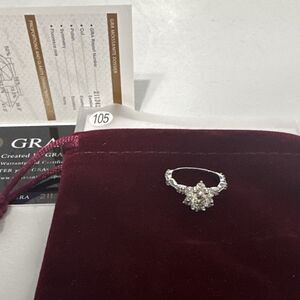 1 carat moissanite GRA certified ring size 6